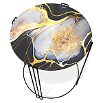 Стол журнальный круглый со столешницей из стекла Gold and Black Marble варинант исполнения - 2 | Loft Concept в Краснодаре