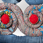 Кукла из одежды и павлопосадских платков Rusalka Blue Jeans варинант исполнения - 3 | Loft Concept в Краснодаре