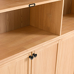 Книжный шкаф из массива сосны с металлической лестницей Burton Wood Cabinet варинант исполнения - 7 | Loft Concept в Краснодаре