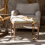 Банкетка из массива бука светло-зеленая с растительным орнаментом Raffael Angel Floral Banquette варинант исполнения - 6 | Loft Concept в Краснодаре