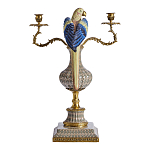 Подсвечникв образе попугая из фарфора с бронзовыми элементами Eden Garden варинант исполнения - 3 | Loft Concept в Краснодаре