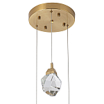 Подвесной светильник с 3-мя хрустальными плафонами Esme Crystal Brass Trio Hanging lamp варинант исполнения - 2 | Loft Concept в Краснодаре