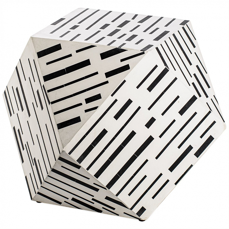 Табурет Black&white Indian Bone Inlay stool Черно-белый в Краснодаре | Loft Concept 