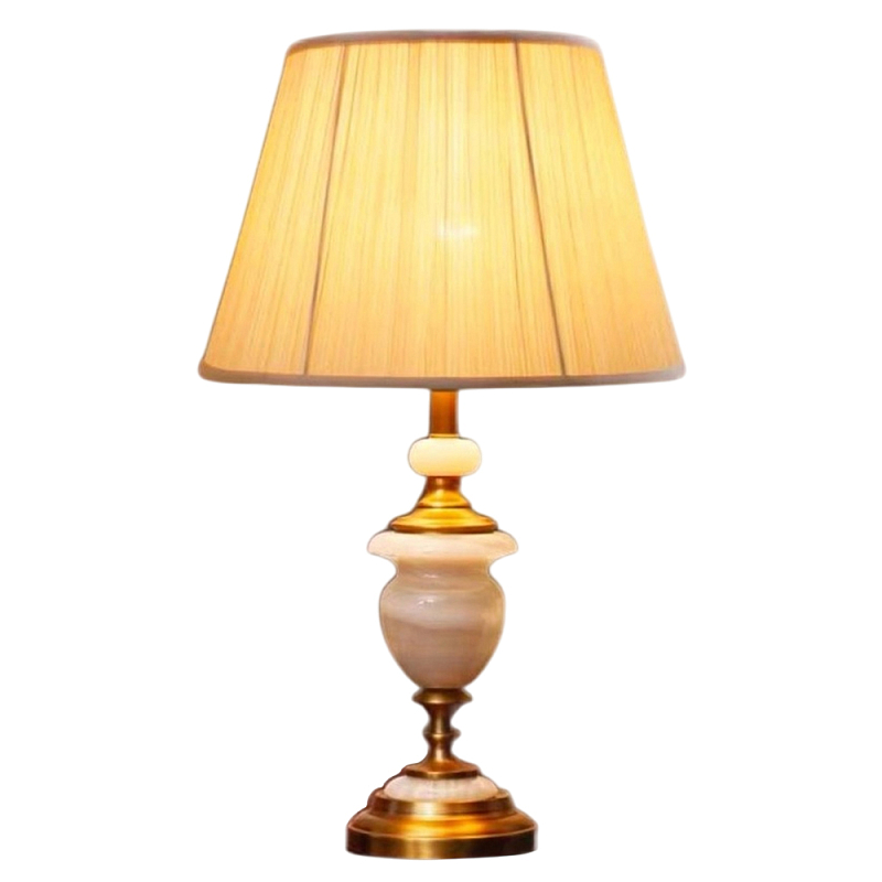 Настольная лампа керамическая с тканевым абажуром Millennium Бронза Белый в Краснодаре | Loft Concept 