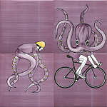 Плитка с узором Осьминог велосипедист варинант исполнения - 2 | Loft Concept в Краснодаре