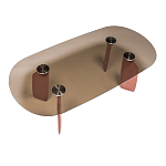 Обеденный стол со стеклянной столешницей и розовыми ножками с тканевой обивкой Wrigley варинант исполнения - 1 | Loft Concept в Краснодаре