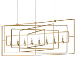 Люстра золотая из пересекающихся прямоугольных элементов Thin Intersecting Rectangles варинант исполнения - 2 | Loft Concept в Краснодаре
