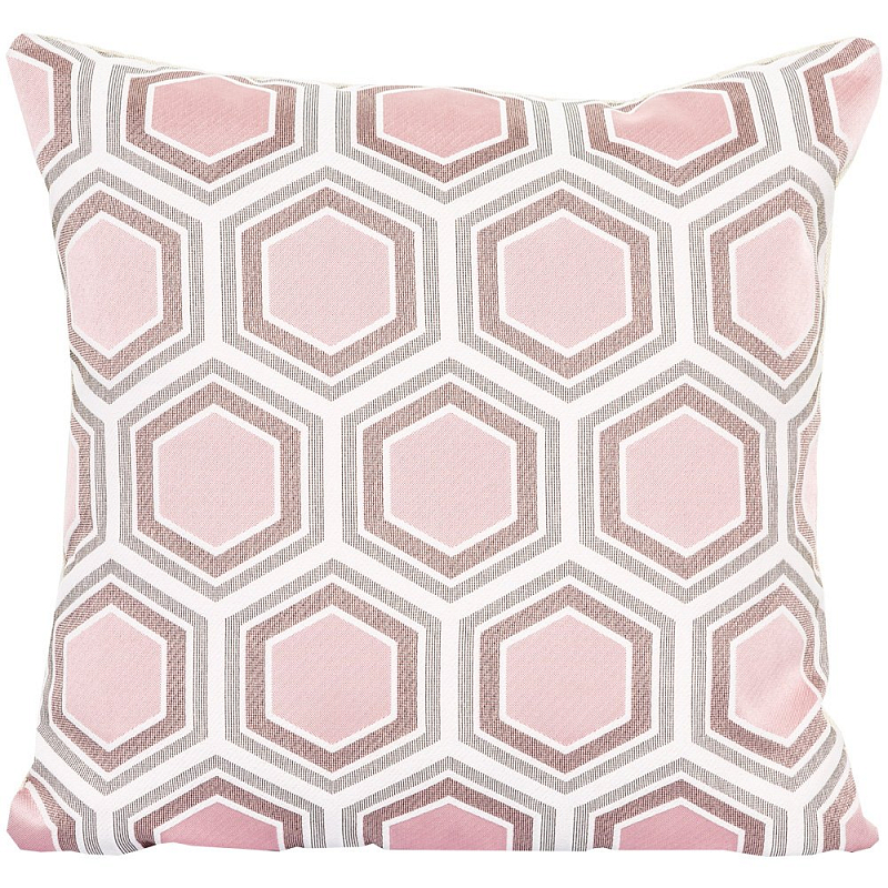 Подушка Hexagon Pink Geometry Белый Розовый пастельный в Краснодаре | Loft Concept 