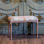 Банкетка из массива бука светло-зеленая с растительным орнаментом Raffael Angel Floral Banquette варинант исполнения - 5 | Loft Concept в Краснодаре