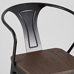 Черный глянцевый стул с сиденьем из натурального дерева TOLIX варинант исполнения - 6 | Loft Concept в Краснодаре