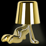 Настольная лампа фигурная цвета золото с гладким абажуром Высота 17 см Sophia варинант исполнения - 3 | Loft Concept в Краснодаре