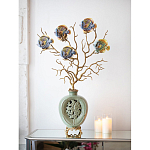 Ваза зеленая с бронзовыми ветвями и фарфоровыми рыбками Eden Garden варинант исполнения - 4 | Loft Concept в Краснодаре