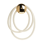 Бра с круглым золотистым основанием и белыми изогнутыми световыми линиями Luke Lampco Tracer Lamp варинант исполнения - 1 | Loft Concept в Краснодаре