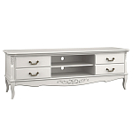 ТВ-тумба белая из массива бука с 4-мя ящиками и 2-мя полками White Provence варинант исполнения - 1 | Loft Concept в Краснодаре