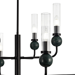 Люстра с 8-ю плафонами в форме стеклянных трубок и мраморных декоративных элементов Montreal варинант исполнения - 5 | Loft Concept в Краснодаре