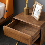 Прикроватная деревянная тумба с ящиком и нишей для хранения Moon Walnut Furniture варинант исполнения - 2 | Loft Concept в Краснодаре