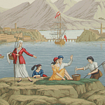 Обои ручная роспись Views of Italy Olive варинант исполнения - 2 | Loft Concept в Краснодаре