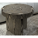 Столик журнальный круглый с полосатым узором Zebroids варинант исполнения - 4 | Loft Concept в Краснодаре