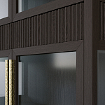 Витрина Primo со стеклянными фасадами и 2 ящиками Темный орех варинант исполнения - 4 | Loft Concept в Краснодаре