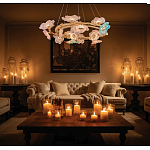 Люстра круглая на золотом каркасе с цветочным декором Miscellaneous herbs варинант исполнения - 7 | Loft Concept в Краснодаре