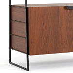 Стеллаж из стали и орехового дерева Derek Wood Rack варинант исполнения - 4 | Loft Concept в Краснодаре