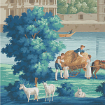 Обои ручная роспись Monuments of Paris Jacquemart on scenic paper варинант исполнения - 2 | Loft Concept в Краснодаре