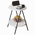 Стол приставной с 2-мя круглыми белыми столешницами ESSEL SIDE TABLE WHITE варинант исполнения - 1 | Loft Concept в Краснодаре