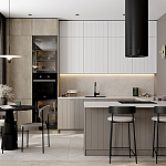 Кухонный гарнитур с фасадом в полоску Rainier Kitchen Set варинант исполнения - 1 | Loft Concept в Краснодаре