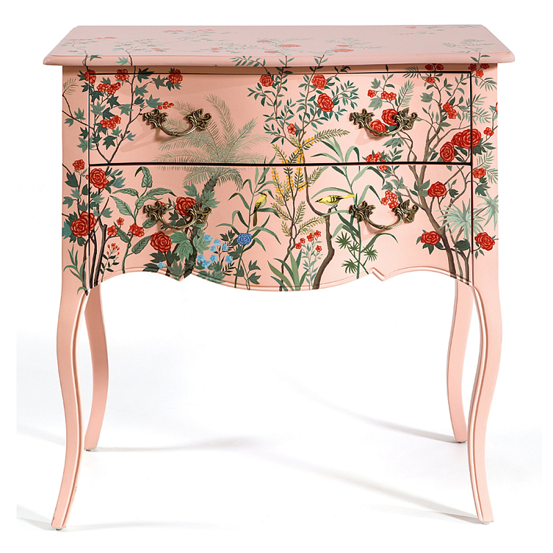 Комод розовый с росписью Цветы L.XV CHEST OF DRAWERS Flowers Розовый Мульти Комод розовый с росписью Цветы L.XV CHEST OF DRAWERS Flowers Розовый Мульти в Краснодаре | Loft Concept
