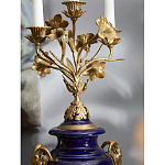 Подсвечник из темно-синего фарфора с бронзовыми элементами и цветами Eden Garden варинант исполнения - 5 | Loft Concept в Краснодаре