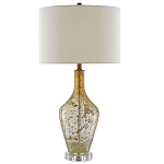 Настольная лампа с тканевым абажуром в форме цилиндра Thin Neck варинант исполнения - 2 | Loft Concept в Краснодаре