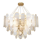 Люстра с многослойным эффектом из овальных элементов из непрозрачного стекла Conformation варинант исполнения - 4 | Loft Concept в Краснодаре