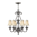 Люстра с 7-ю кремовыми текстильными абажурами Hinkley варинант исполнения - 2 | Loft Concept в Краснодаре
