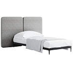 Кровать с большим мягким изголовьем Unity Grey Bed варинант исполнения - 8 | Loft Concept в Краснодаре