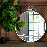 Зеркало настенное в раме белого цвета с декором птица на ветке Mirror Portal варинант исполнения - 2 | Loft Concept в Краснодаре