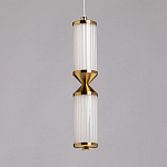 Подвесной светильник с двумя белыми рифлеными цилиндрическими плафонами Golden Swirl варинант исполнения - 4 | Loft Concept в Краснодаре