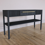 Дизайнерская Консоль с полкой и ящиком Primo Черный дуб варинант исполнения - 2 | Loft Concept в Краснодаре