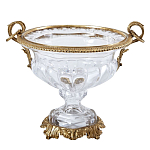 Чаша из прозрачного стекла с бронзовой подставкой и ручками Eden Garden варинант исполнения - 1 | Loft Concept в Краснодаре