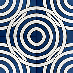 Дизайнерская плитка с узором Круги синяя варинант исполнения - 1 | Loft Concept в Краснодаре