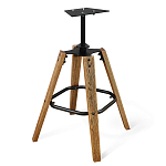 Барный стул со спинкой и подлокотниками на 4-х коричневых деревянных ножках Бежевый Велюр Ava Charm варинант исполнения - 6 | Loft Concept в Краснодаре