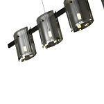 Подвесной светильник светодиодный с 5-ю цилиндрическими плафонами светло-серого цвета из стекла и стали Andrea Сhandelier Grey варинант исполнения - 2 | Loft Concept в Краснодаре