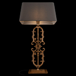 Настольная лампа на ажурном чугунном основании с тканевым серым абажуром Openwork Lamp варинант исполнения - 4 | Loft Concept в Краснодаре