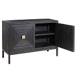 Тумба черная из дерева двухдверная Geometric Double Door Nightstand варинант исполнения - 1 | Loft Concept в Краснодаре