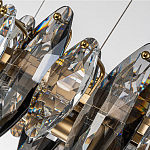 Люстра подвесная с овальными подвесками из стекла дымчатого цвета Harlow Crystal Round варинант исполнения - 5 | Loft Concept в Краснодаре