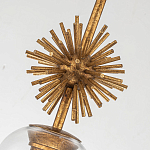 Подвесной светильник золотого цвета с колоколообразным стеклянным плафоном и декоративным элементом Elstead Lighting варинант исполнения - 5 | Loft Concept в Краснодаре