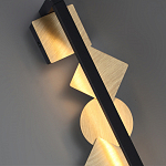 Бра вертикальное черного цвета с золотыми кругами и квадратами Gravyura варинант исполнения - 2 | Loft Concept в Краснодаре