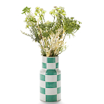 Ваза из фаянса Brighter than the Stars с шахматным принтом бирюзового цвета  варинант исполнения - 3 | Loft Concept в Краснодаре