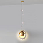 Подвесной светильник с бежевым текстурным кольцом и латунным шаром в центре Tactile  варинант исполнения - 5 | Loft Concept в Краснодаре