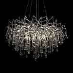 Люстра подвесная с прозрачными стеклянными подвесками в форме капель Диаметр 80 см Droplet Chandelier варинант исполнения - 8 | Loft Concept в Краснодаре