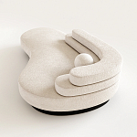 Диван Saint-Trope молочного цвета с обивкой букле  варинант исполнения - 1 | Loft Concept в Краснодаре